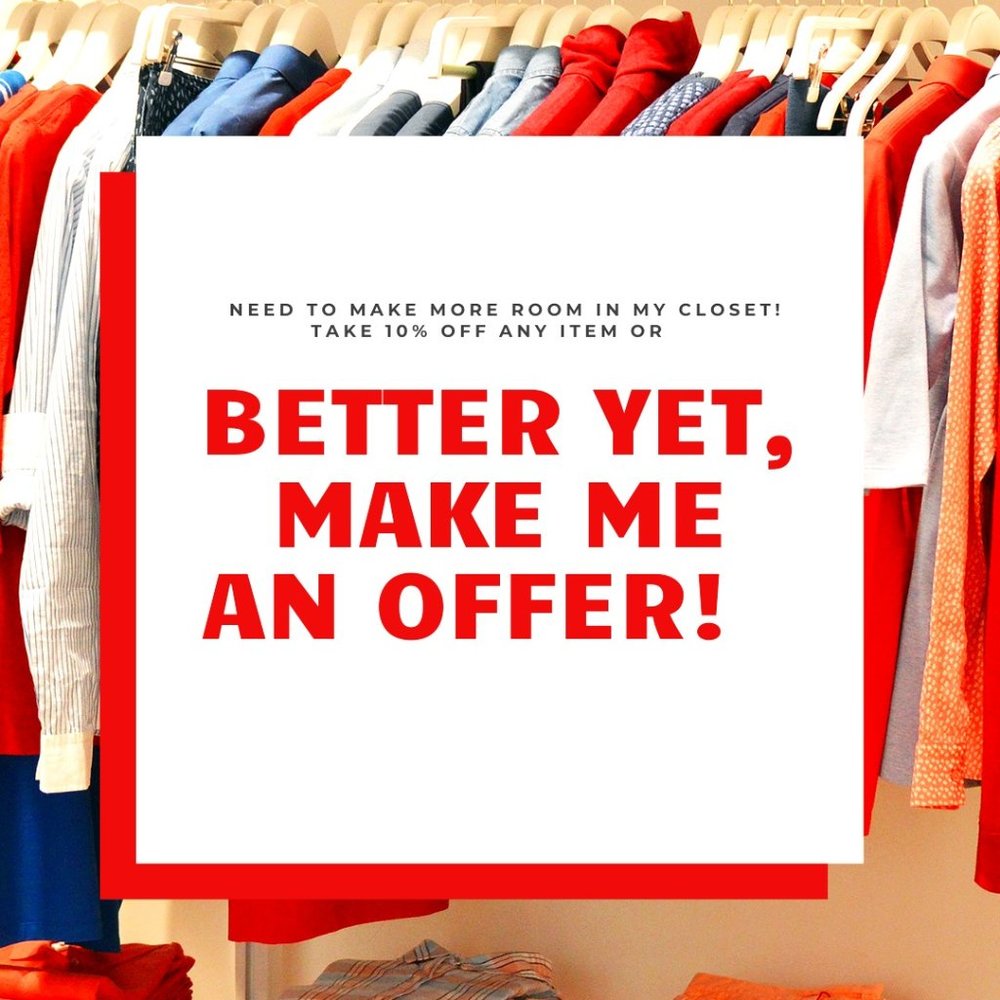 Any item in my closet is 10% off.